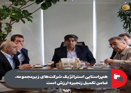 هم‌راستایی استراتژیک شرکت‌های زیرمجموعه ، ضامن تکمیل زنجیره ارزش است
